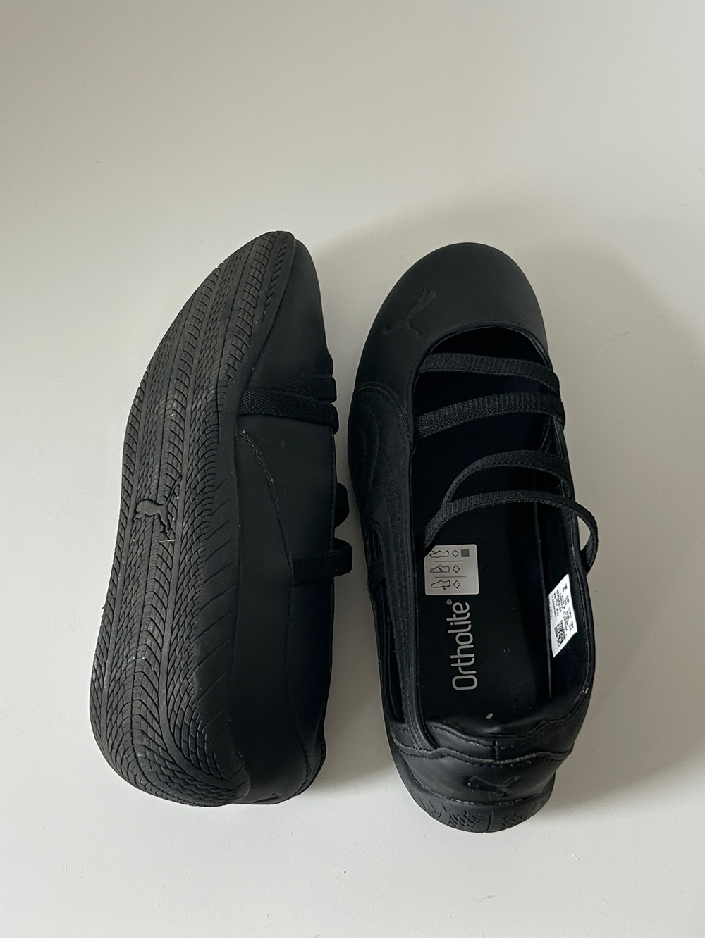 Puma Black Strappy Ballet Flats - Picture 4 of 6